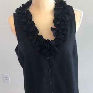 J.crew black silk top size 10